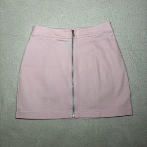 Forever 21 Women Pastel Pink front zip Mini Pencil Skirt size M